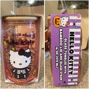Hello Kitty Halloween Glass Tumbler with Bamboo Lid